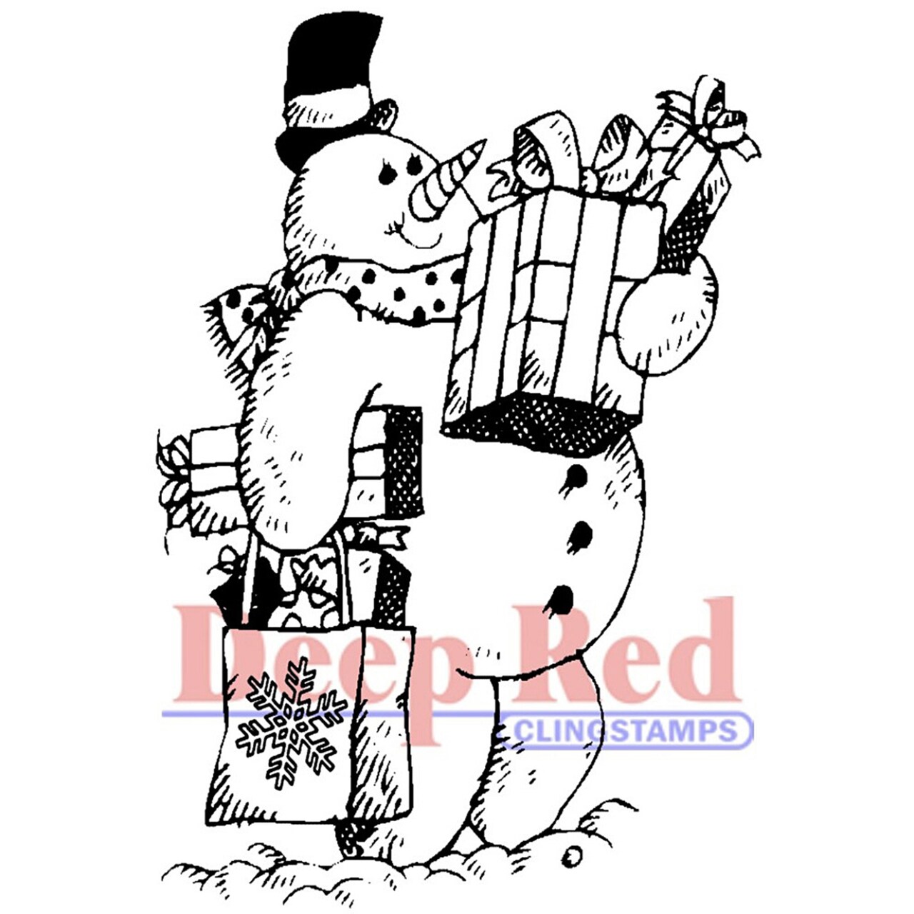Deep Red Stamps Frosty Shopper Rubber Cling Stamp 2.1 x 3.1 inches